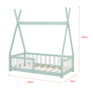 [en.casa] [neu.haus] Kinderbed Helsingborg Tipi met uitvalbeveiliging en matras 70x140 cm - 4 varianten