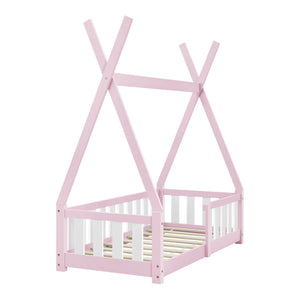 [en.casa] [neu.haus] Kinderbed Helsingborg Tipi met uitvalbeveiliging en matras 70x140 cm - 4 varianten