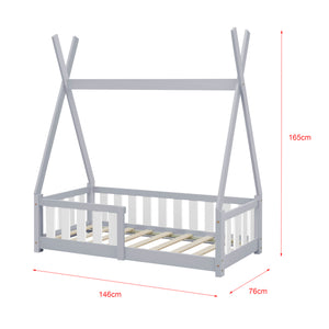 Lit Tipi Helsingborg pour enfants 140 x 70 cm [en.casa]