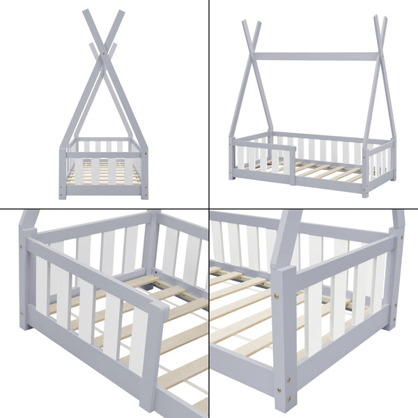 Lit Tipi Helsingborg pour enfants 140 x 70 cm [en.casa]