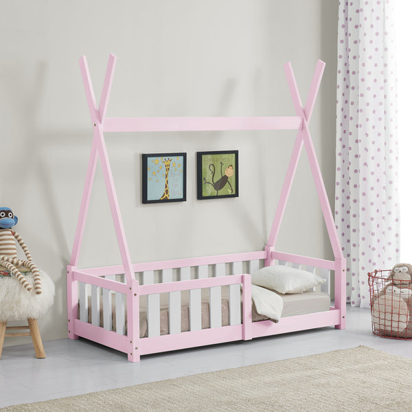 [en.casa] Kinderbed Tipi grenen met uitvalbeveiliging 70x140 cm - 4 varianten