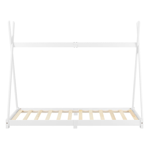 Kinderbed Tipi Hori grenen met bedbodem en matras 90x200 cm - 3 varianten