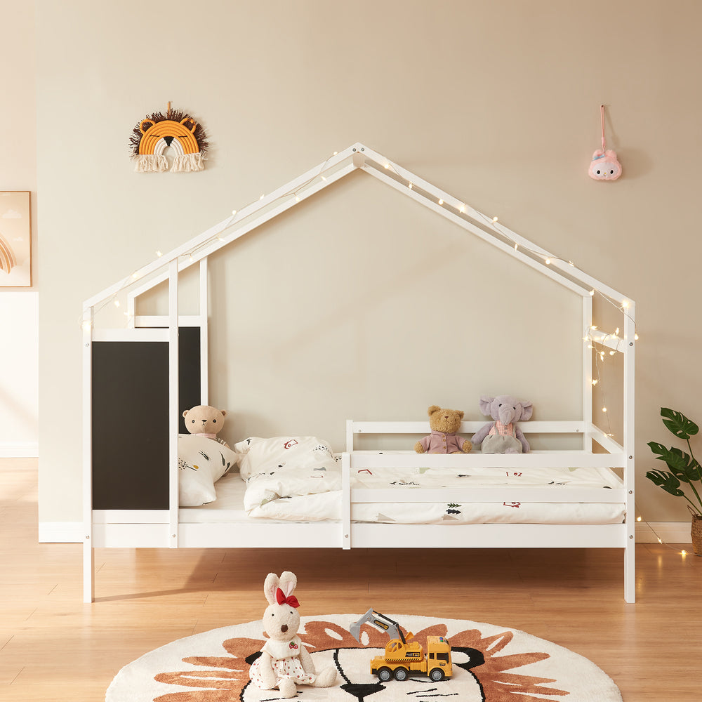 Lit cabane Lorenskog bois de pin 90 x 200 cm [en.casa]