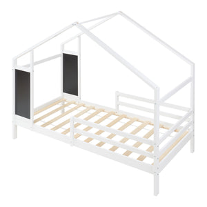 Kinderbed Lorenskog houten huisbed met valbescherming 200x90 cm [en.casa]