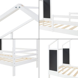 Kinderbed Lorenskog houten huisbed met valbescherming 200x90 cm [en.casa]