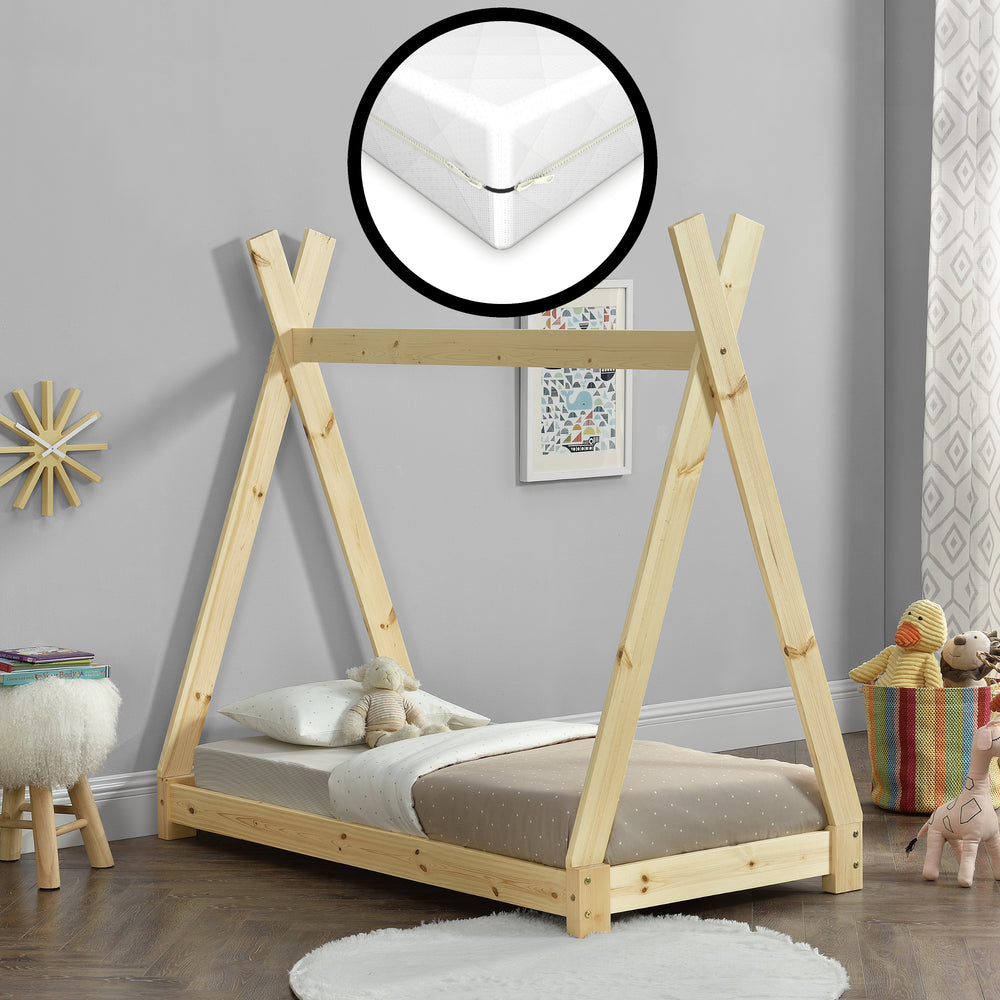 Kinderbed Onejda met koudschuimmatras in verschillende maten en kleuren [en.casa] - premiumXL