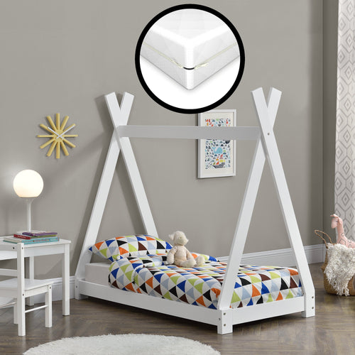 Juniorbed Tipi eenpersoonsbed incl. matras - verschillende maten en kleuren