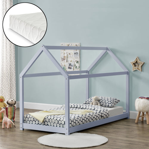 Kinderbed huisbed 200x90 met matras - verschillende kleuren