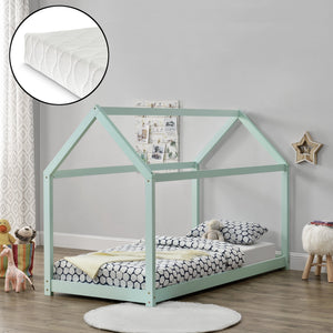 Kinderbed huisbed 200x90 met matras - verschillende kleuren