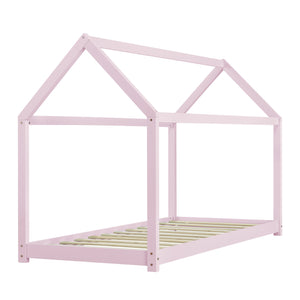 [en.casa] Lit D'enfant avec Matela Cadre de Lit 206 x 98 x 142 cm Matela Mousse Froid 90 x 200 cm Maison Bois Blanc 