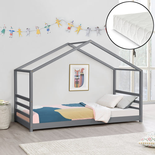 Kinderbed grenen huisbed incl matras - verschillende maten en kleuren