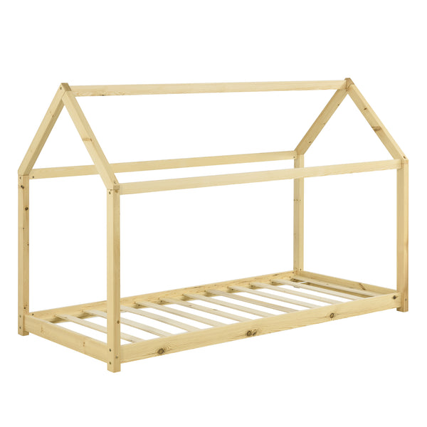 Kinderbed houten bed huisbed grenen 90x200 cm - verschillende kleuren