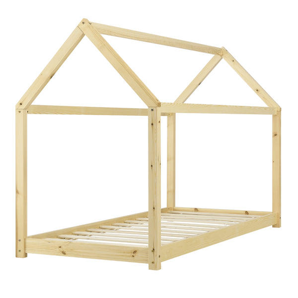 Kinderbed houten bed huisbed grenen 90x200 cm - verschillende kleuren