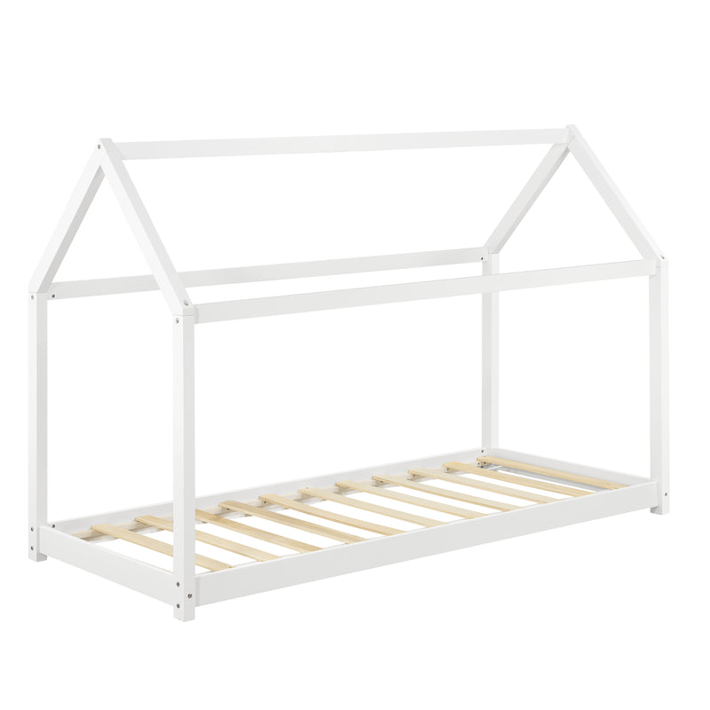 Croquis coté Lit Enfant Design Maison Netstal Pin 90 x 200 cm [en.casa]