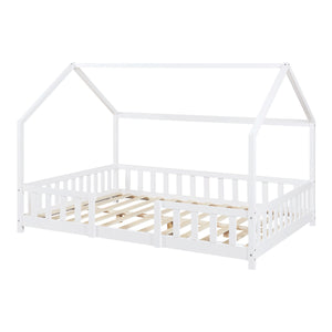 Kinderbed Sisimiut met uitvalbeveiliging bedbodem en matras [en.casa]