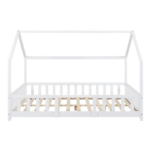 Kinderbed Sisimiut met uitvalbeveiliging bedbodem en matras [en.casa]