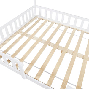 Kinderbed Sisimiut met uitvalbeveiliging bedbodem en matras [en.casa]