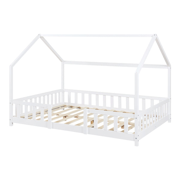 Kinderbed Sisimiut met uitvalbeveiliging bedbodem en matras [en.casa]