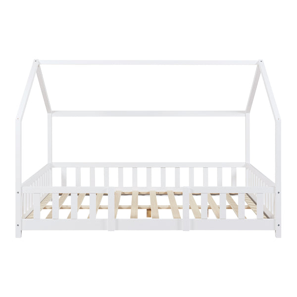 Kinderbed Sisimiut met uitvalbeveiliging bedbodem en matras [en.casa]