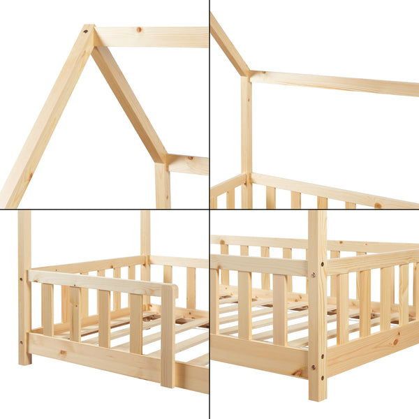 Kinderbed Sisimiut met uitvalbeveiliging en bedbodem [en.casa]
