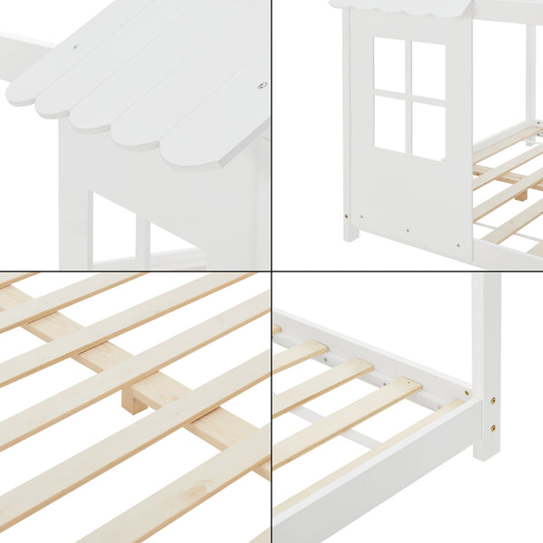 Kinderbed Tostedt huisbed grenen [en.casa]