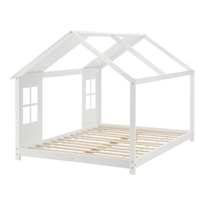 Kinderbed Tostedt huisbed met bedbodem en matras [en.casa] [neu.haus]