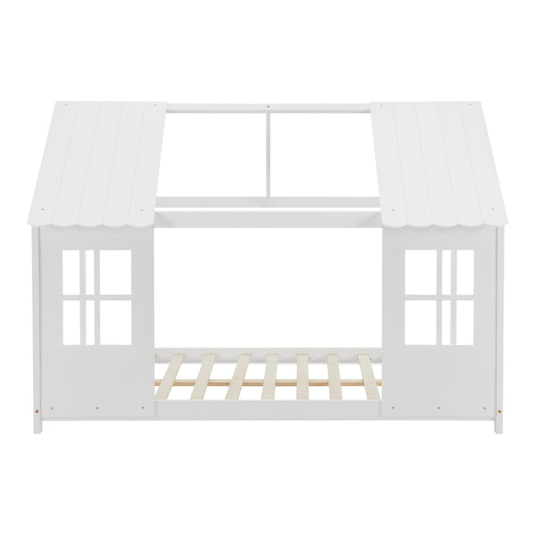 Kinderbed Tostedt huisbed met bedbodem en matras [en.casa] [neu.haus]