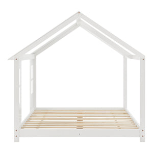 Kinderbed Tostedt huisbed met bedbodem en matras [en.casa] [neu.haus]