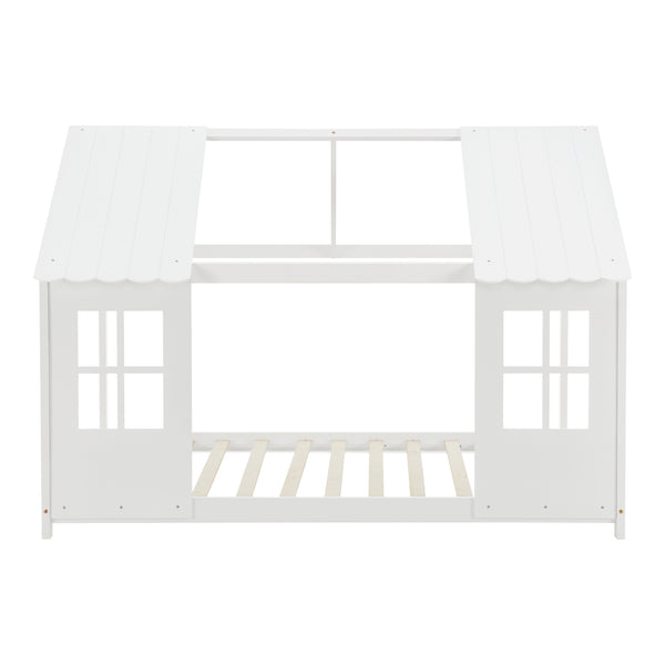 Kinderbed Tostedt huisbed met bedbodem en matras [en.casa] [neu.haus]