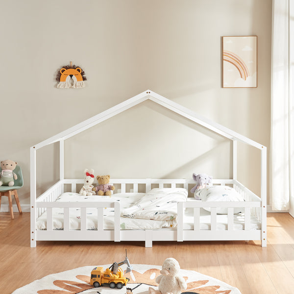 Kinderbed Treviolo met uitvalbeveiliging en bedbodem [en.casa]