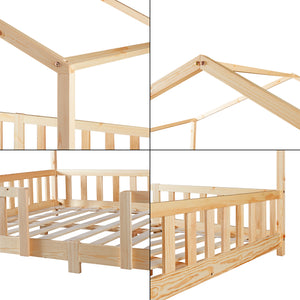 Kinderbed Treviolo met uitvalbeveiliging en matras [en.casa]