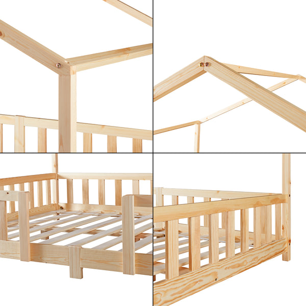Kinderbed Treviolo met uitvalbeveiliging en matras [en.casa]