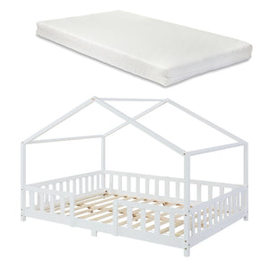 Kinderbed Treviolo met uitvalbeveiliging en matras [en.casa]