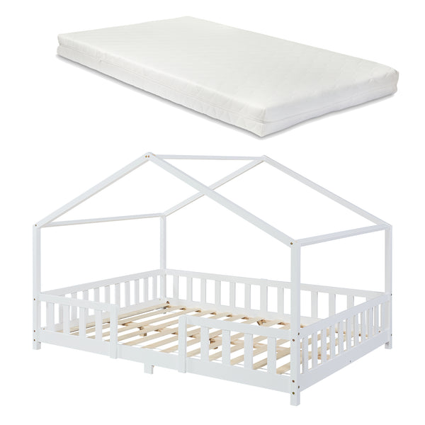 Kinderbed Treviolo met uitvalbeveiliging en matras [en.casa]