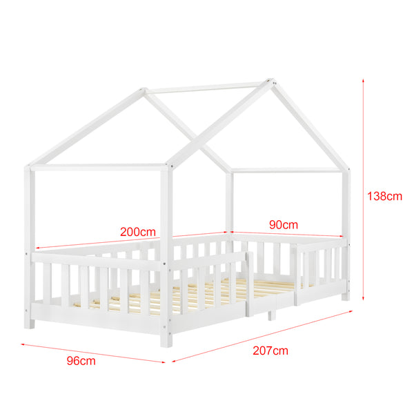 Kinderbed Treviolo met uitvalbeveiliging en matras [en.casa]