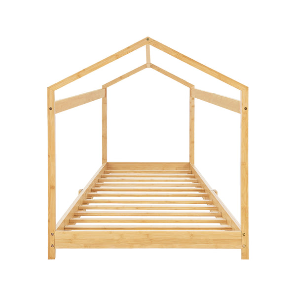 Lit cabane Vindafjord pour enfant bambou naturel [en.casa]