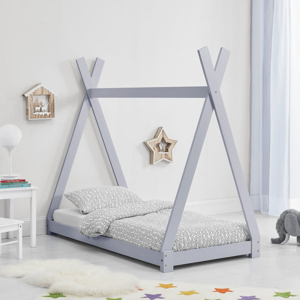 Kinderbed Tipi grenen met lattenbodem - verschillende maten en kleuren