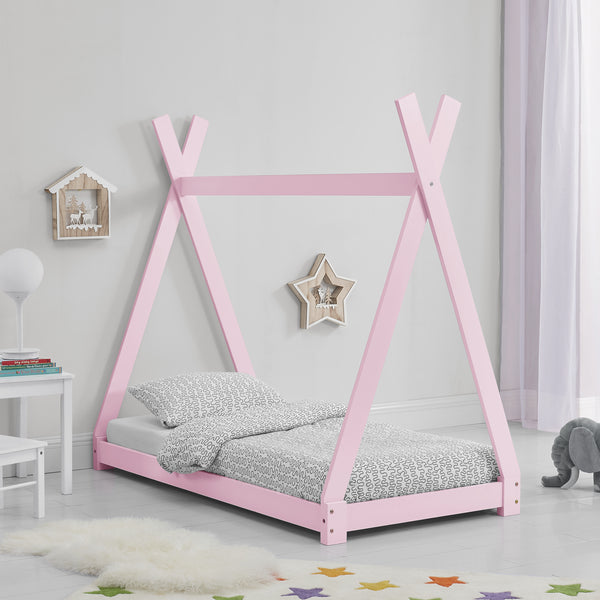 Kinderbed Tipi grenen met lattenbodem - verschillende maten en kleuren