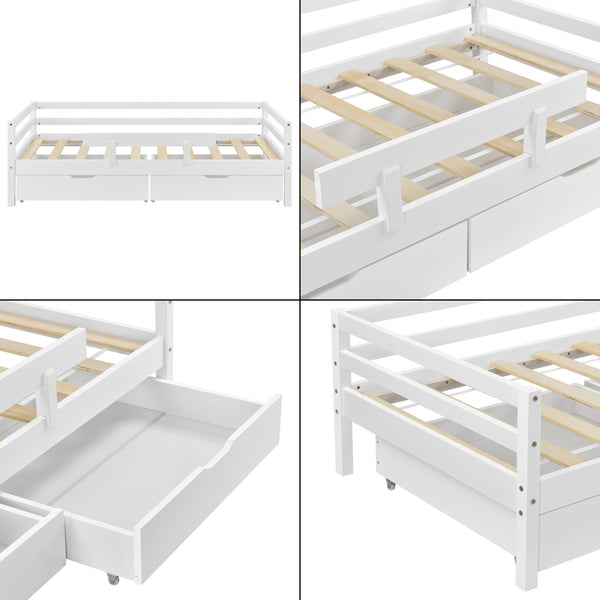 Lit d'enfant Design avec 2 Tiroirs Reykholt [en.casa]