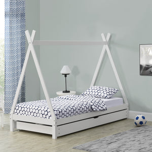 Lit Tipi avec Lit d'Appoint Cree  200 x 90 cm [en.casa]