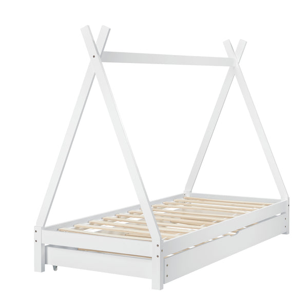 Lit Tipi avec Lit d'Appoint Cree  200 x 90 cm [en.casa]