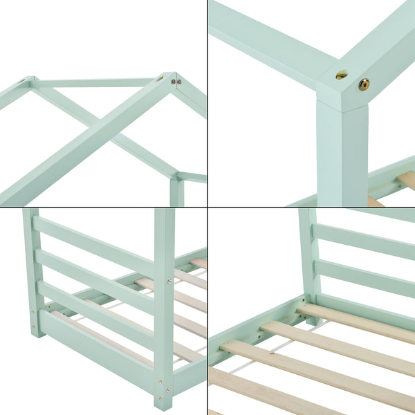 Kinderbed Vardo grenen bed huisbed met bedbodem - verschillende maten en kleuren