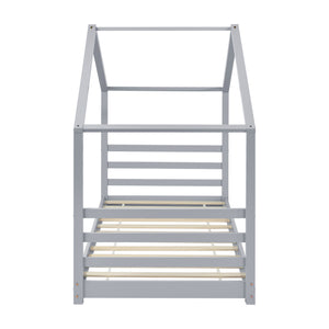 Kinderbed Vardo grenen bed huisbed met bedbodem - verschillende maten en kleuren