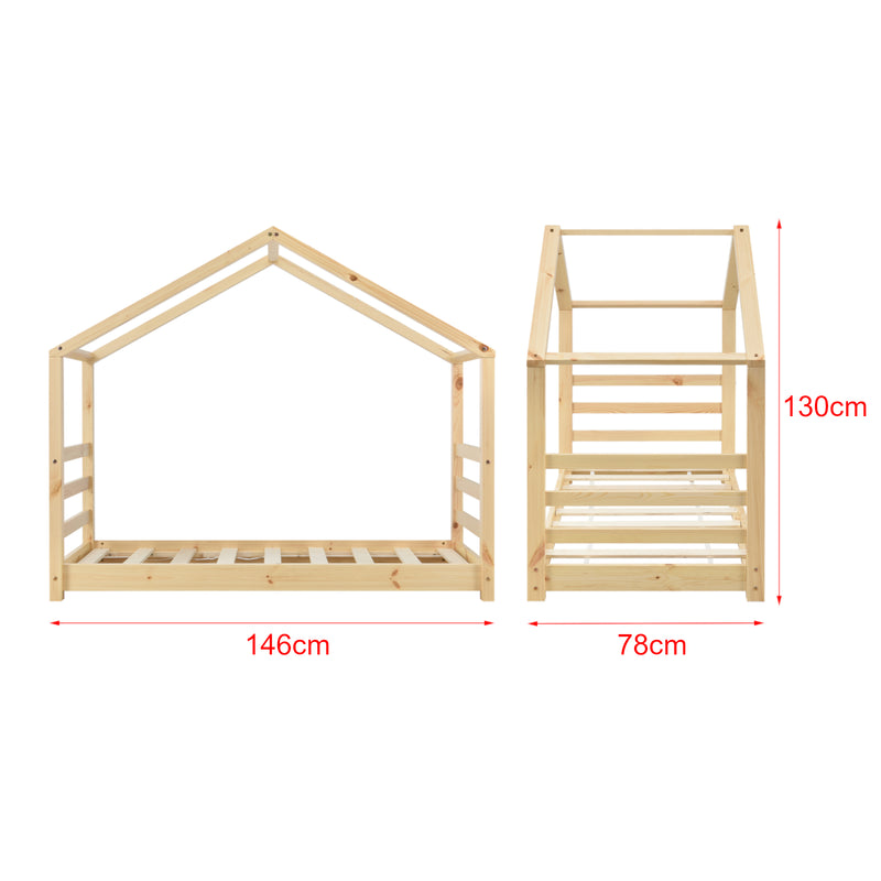 Maatschets Kinderbed houten bed huisbed met bedbodem - verschillende maten en kleuren
