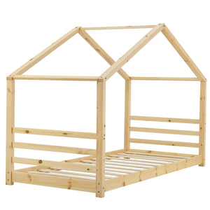 Kinderbed houten bed huisbed met bedbodem - verschillende maten en kleuren