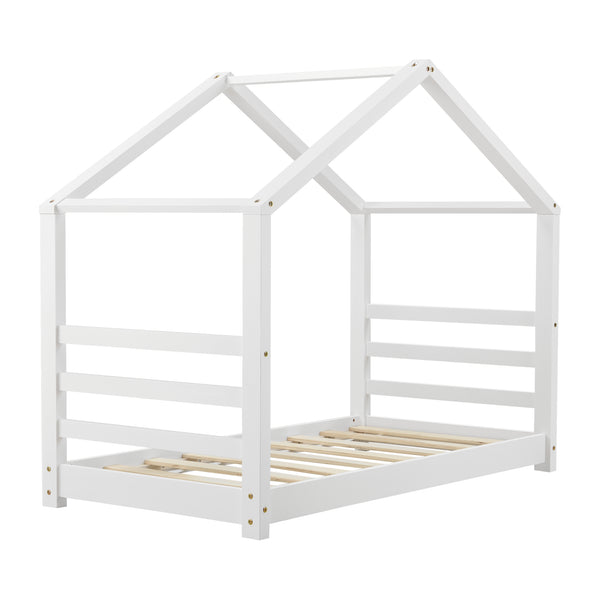 Kinderbed houten bed huisbed met bedbodem - verschillende maten en kleuren