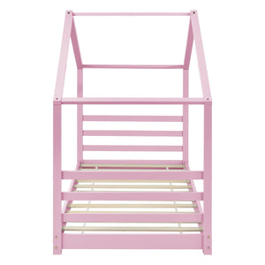 Kinderbed houten bed huisbed met bedbodem 90x200 cm - verschillende kleuren