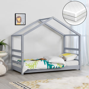 Kinderbed met bedbodem en matras huisbed - verschillende kleuren en modellen