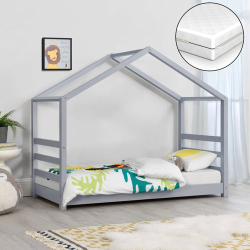 Kinderbed met bedbodem en matras huisbed - verschillende kleuren en modellen