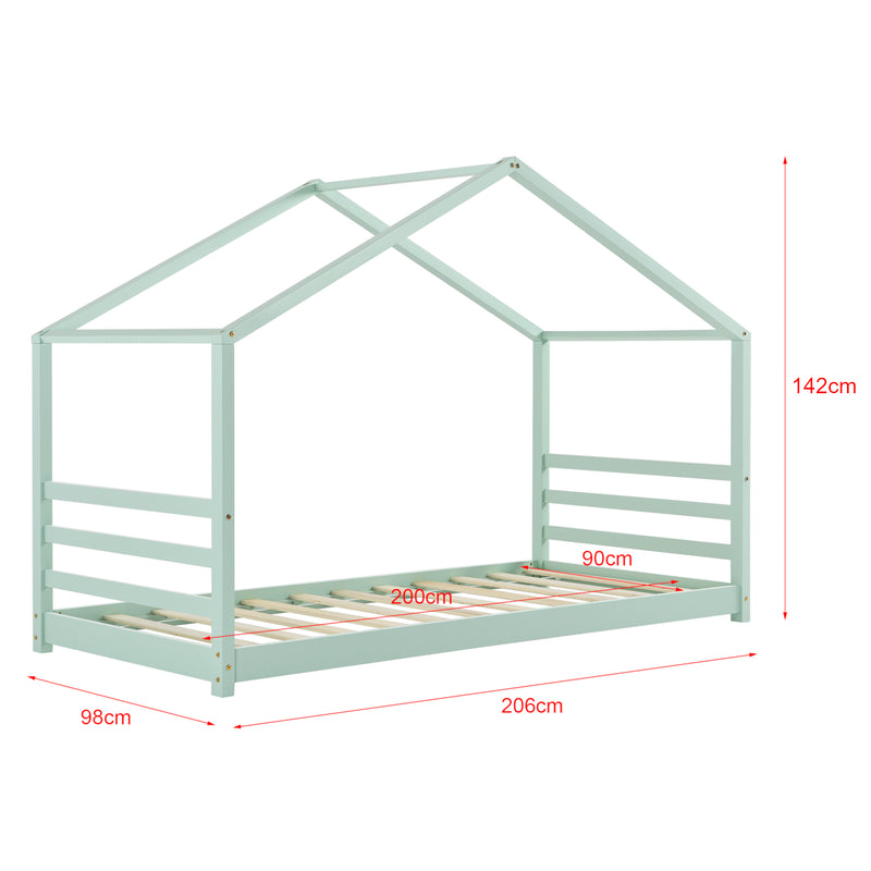 Maatschets Kinderbed met bedbodem en matras huisbed - verschillende kleuren en modellen